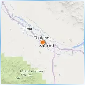 Eastern Arizona College Location Map