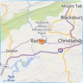 Radford University Location Map